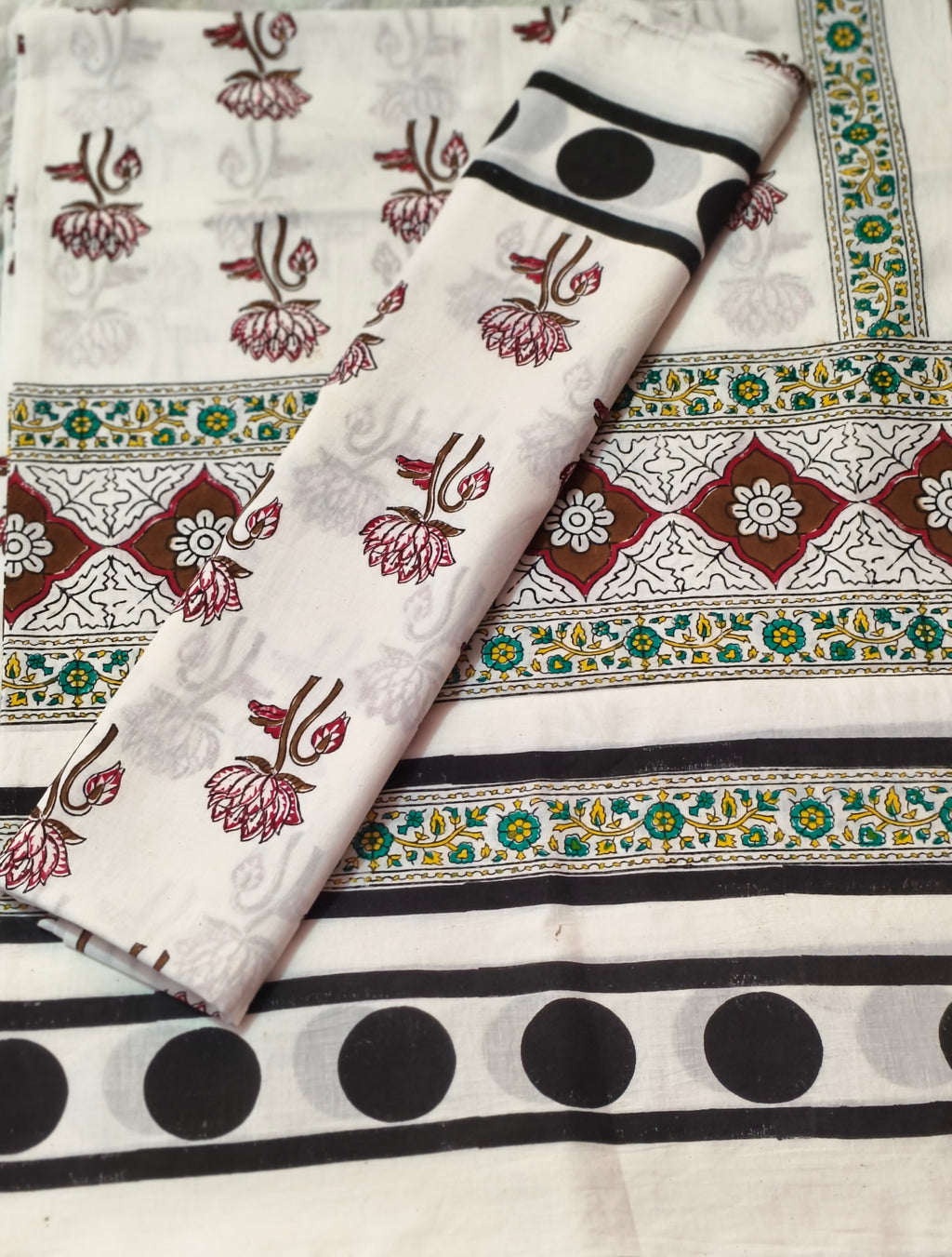 Block print Shirt Dupatta soft Cotton