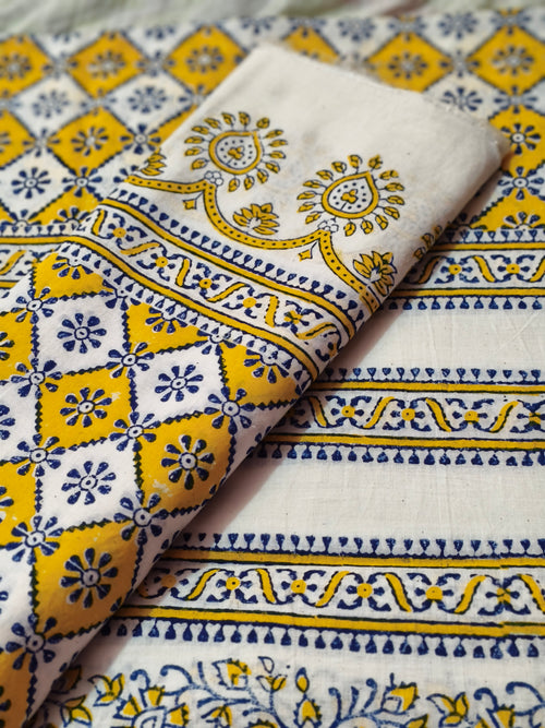 Block print Shirt Dupatta soft Cotton