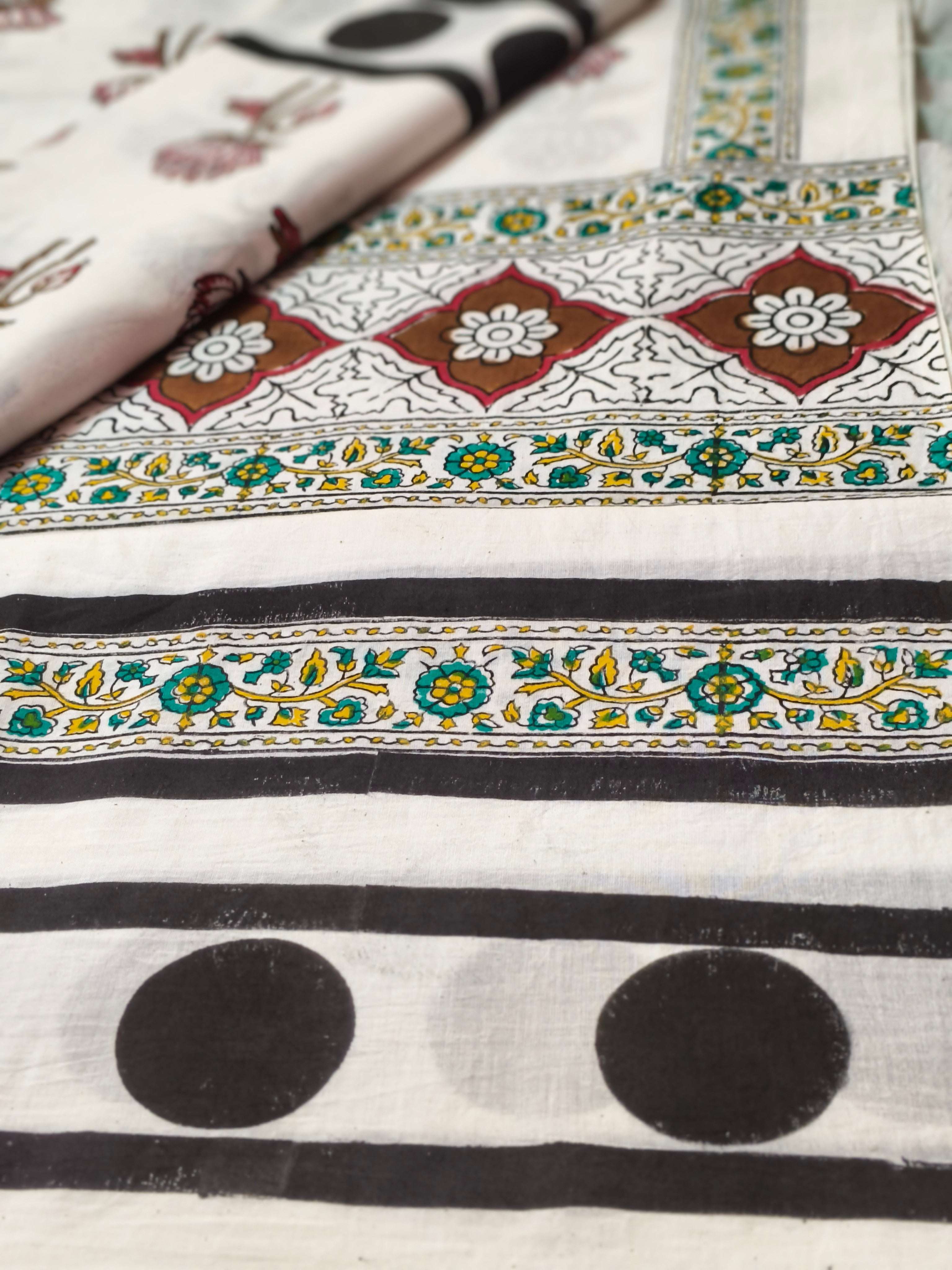 Block print Shirt Dupatta soft Cotton